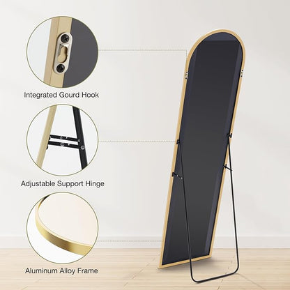Sweetcrispy 59"x16" Arched Full Length Mirror, Leaning or Standing Full Body - Image 7