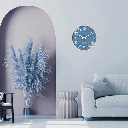 XNM Modern Blue Wall Clocks Battery Operated 10 Inch Classic Analog Clock - Image 2