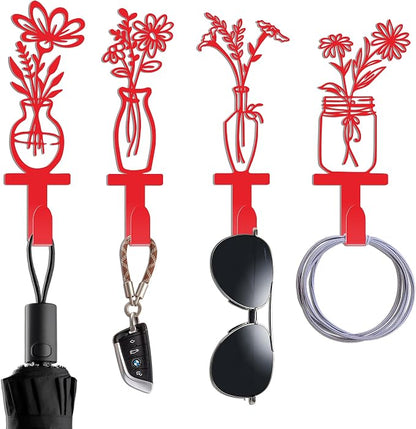 Decorative Wall Hooks, Metal Flowers Wall Decor by Unknown