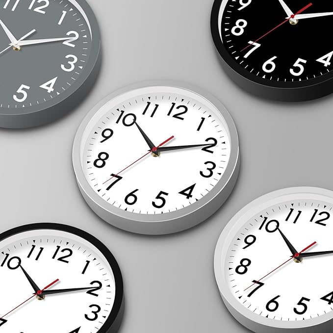 DAXSMY Wall Clock Black Battery Operated 10 Inch Simpel Silent Non Ticking - Image 2