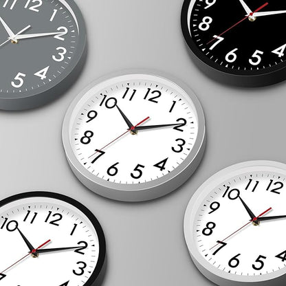 DAXSMY Wall Clock Black Battery Operated 10 Inch Simpel Silent Non Ticking - Image 2