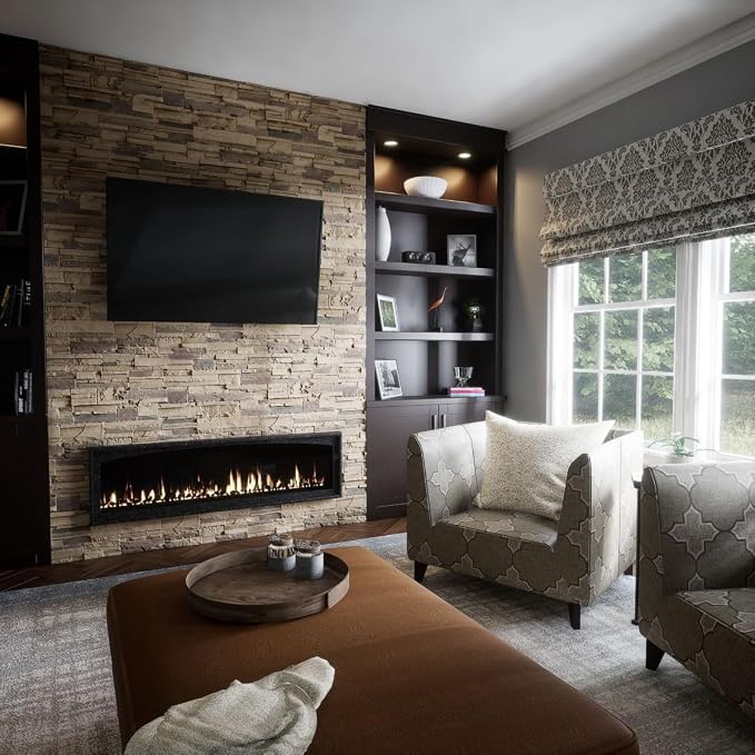 EverStone Cascade Faux Stone Panel, 48 5/8"W x 24 3/4"H x 1 1/4"D, Adobe Color - Image 11