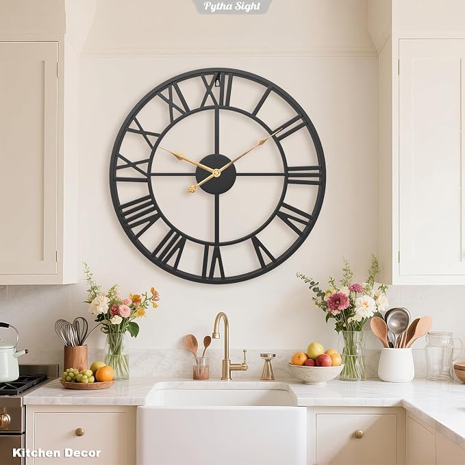 Pytha Sight 30 Inch Extra Large Giant Wall Clock, Oversized Round Silent - Image 5
