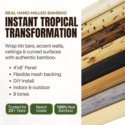 amaZulu Natural Bamboo Wall Panels 4x8 — Dark Brown Tambor Cladding, Rich Deep - Image 2