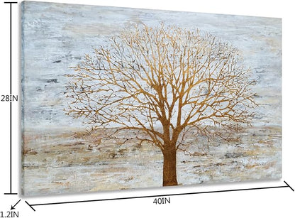 Yihui Arts Hand Painted Abstract Tree Painting - Image 2