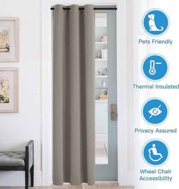 RYB HOME Temporary Doorway Curtains Blackout Privacy Room Divider Curtains - Image 4