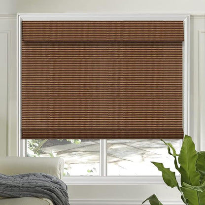 Letau No Drill No Tools Cordless Wood Window Shades Blinds, Bamboo Light by LETAU
