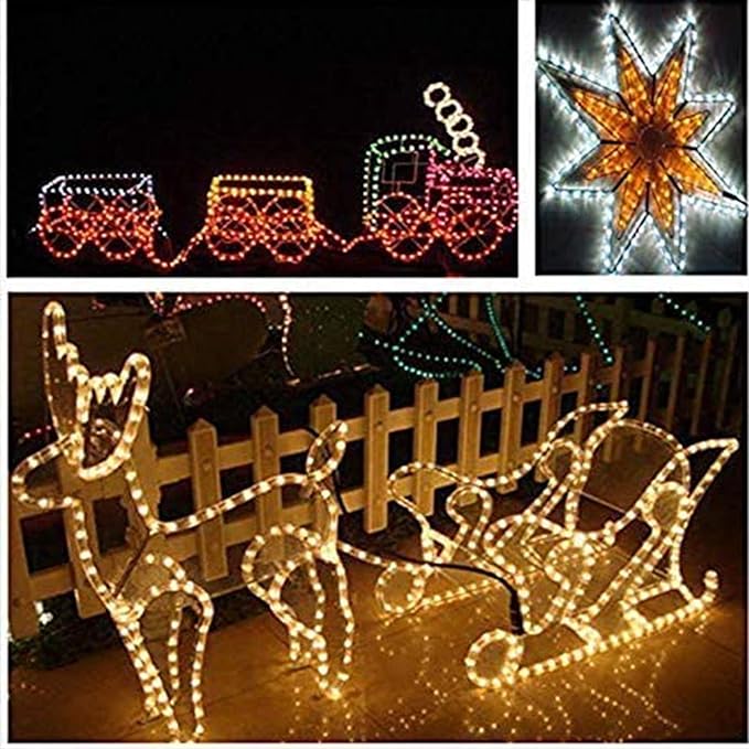 100ft LED Rope Lights Outdoor, 720 LED Connectable and Flexible Tube Lights with 8 Modes, Waterproof LED Rope Lighting for Garden, Patio, Pool, Bedroom, Party, Indoor Outdoor Decoration (Warm White)