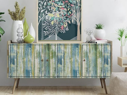 practicalWs 35.4''x 118'' Distressed Wood Wallpaper Self-Adhesive Peel and - Image 7