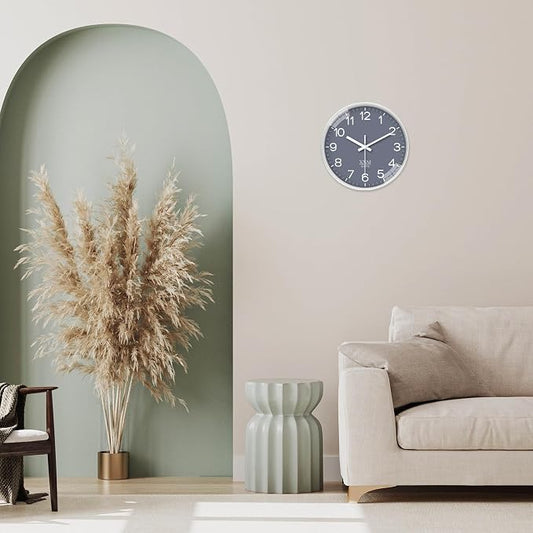 XNM Small Grey Minimalist Wall Clocks Battery Operated 8 Inch Classic Analog - Image 2