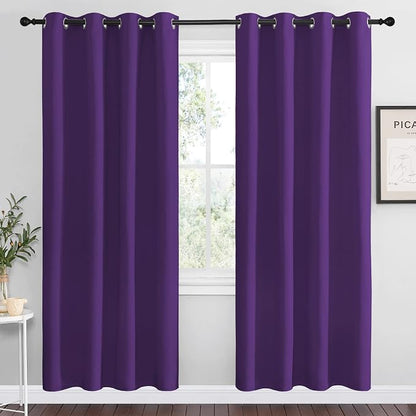 NICETOWN Purple Blackout Curtains 78 inches Long, Niose Reducing and Thermal by NICETOWN