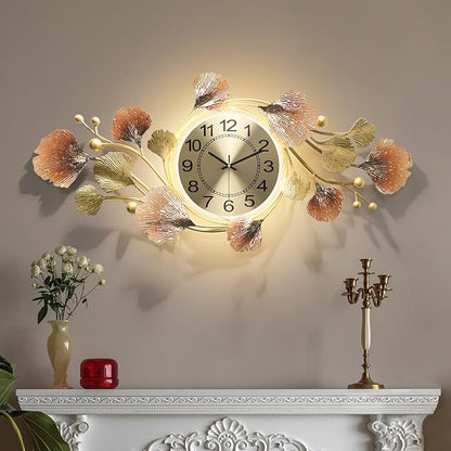 Modern 35''x20'' Metal Wall Clock Featuring a Silent Movement and Creative by HEBOIXHOMEDECOR