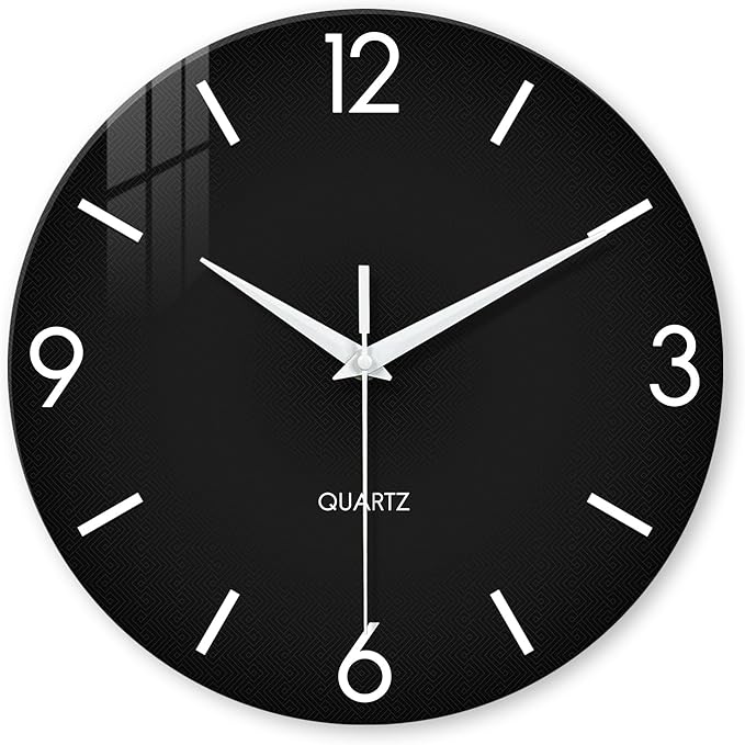 XFM Large Black Wall Clock 24 Inch Simple Wall Clocks Battery Operated Modern by XFMWallClock
