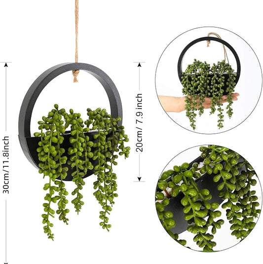 Artificial Hanging Plants Hanging Planter Fake Succulents Artificial String of - Image 2