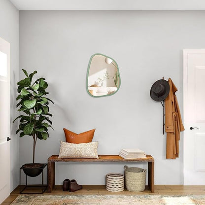 Asymmetrical Mirror for Wall Irregular Accent Wood Frame Modern Unique Wall - Image 5
