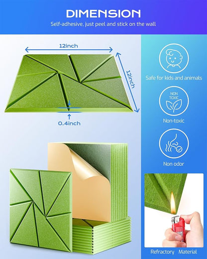 12 Pack Acoustic Panels, Sound Proof Foam Panels - Image 3
