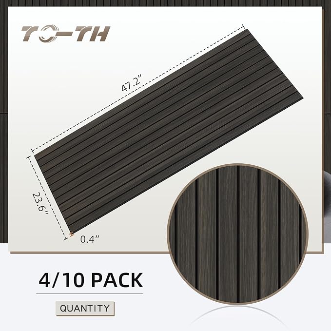 TO-TH Wood-Look Sound Panels, 4 Pack 47.2” x 23.6” Soundproof Wall Panels - Image 7