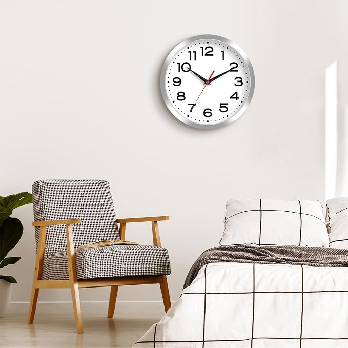 Roymnie Wall Clock Silent Non-Ticking Modern Clock Battery Operated 8 Inch - Image 4