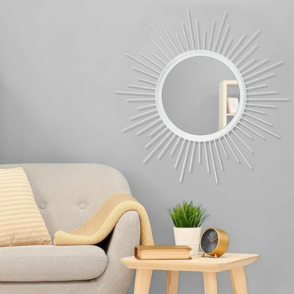 Mirrors for Wall Sunburst Decor Art Mirror Bohemian Home Round Modern Metal - Image 3