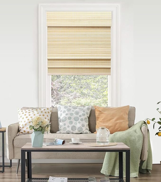 LazBlinds Cordless Bamboo Roman Shades, Custom Privacy Light Blocking Window - Image 5