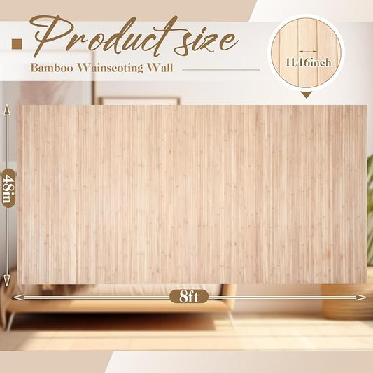 Juexica 4 Pcs Natural Bamboo Wall Panel - Image 2