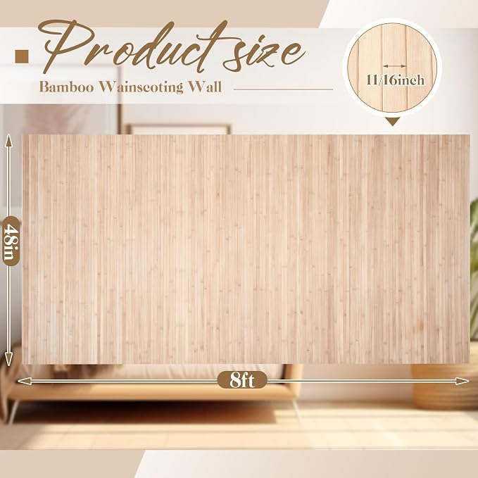 Juexica 1 Pcs Natural Bamboo Wall Panel - Image 2