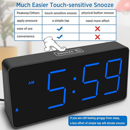 Peakeep Digital Alarm Clock for Bedroom Bedside, Loud Alarm Clock for Heavy - Image 7