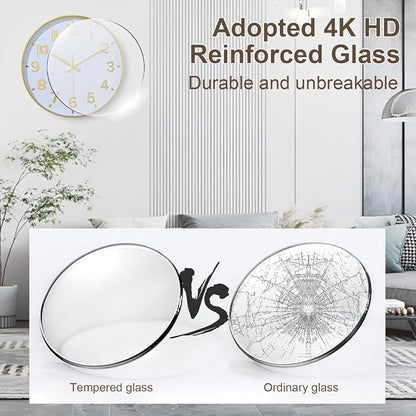 Modern Wall Clock, 10 Inch Digital Wall Clocks Battery Operated, Round Non - Image 5