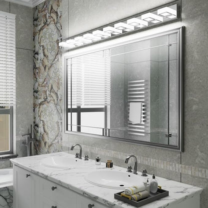 Ralbay 66inch Chrome Bathroom Vanity Lights Stainless Steel Acrylic LED Modern - Image 8