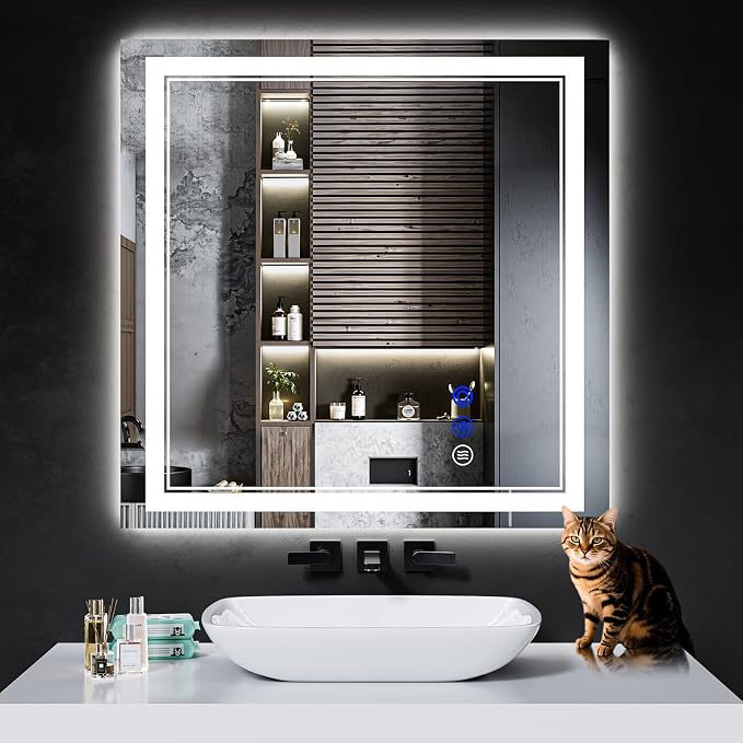 30"x30" LED Bathroom Mirror by INFINIGLASS