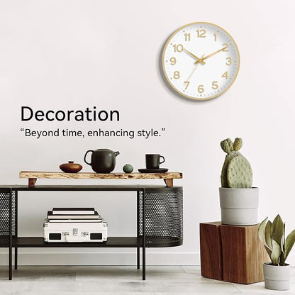 Roymnie Wall Clock, 10 Inch Silent Wall Clocks Battery Operated-Modern Non - Image 5