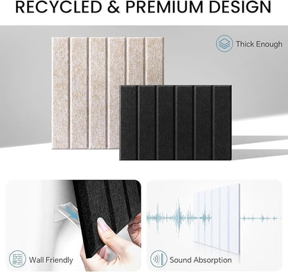 Large Cork Bulletin Board for Wall 36"x24", 6 Pack Felt Slat Wall Panel Tiles - Image 3