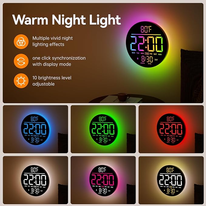 JALL 10" Large Digital Wall Clock - Image 7