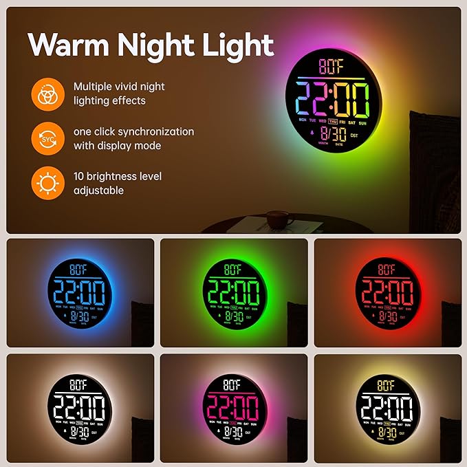 JALL 10" Large Digital Wall Clock - Image 3