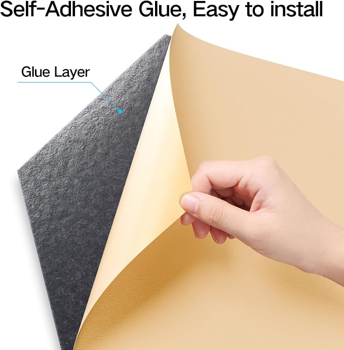 12 Pack Self-Adhesive Acoustic Panels 12" X 10" X 0.4" - Image 2