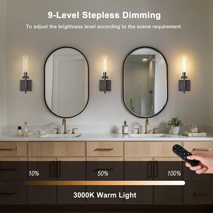 SANTOSTOCK Oil Rubbed Bronze Battery Operated Wall Sconces - Image 4