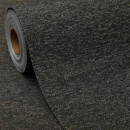SHUFA Black Gold Cotton-Like Textured Grasscloth Wallpaper Matte Thick Real by Unknown