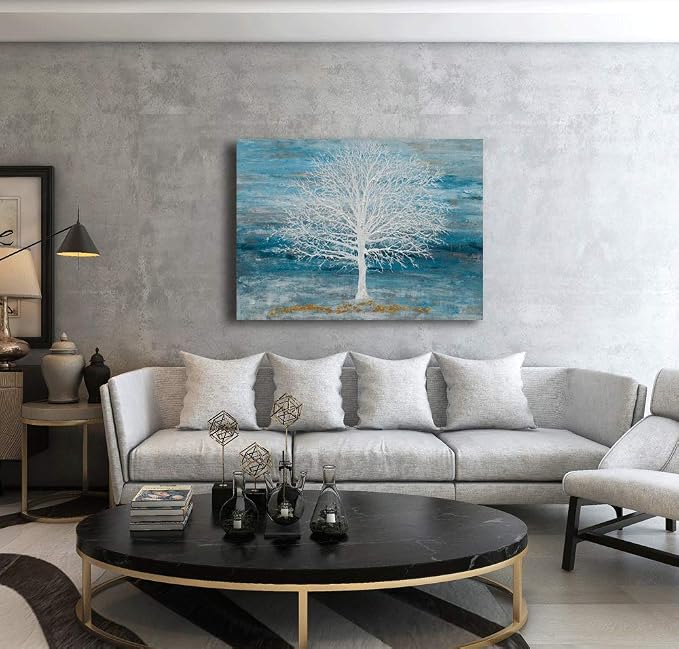 Yihui Arts Abstract Landscape Canvas Art Hand Painted 3D Tree Paintings - Image 5