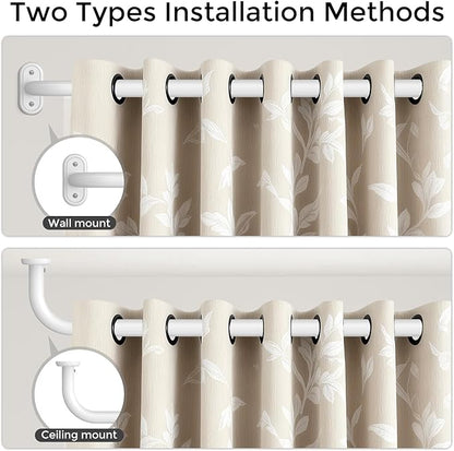 Curtain Rods 36-88 Inch, 1 Inch Adjustable Heavy Duty Room Darkening Window - Image 4