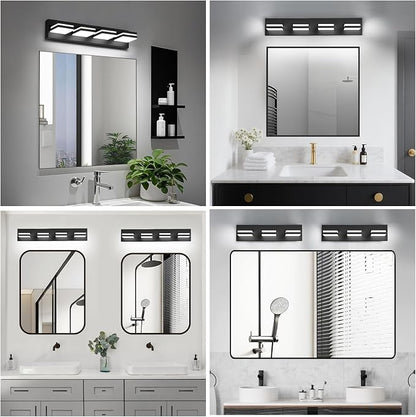 IZORRO LED Modern Bathroom Lights Fixtures, Matte Black Acrylic Wall Lighting - Image 7