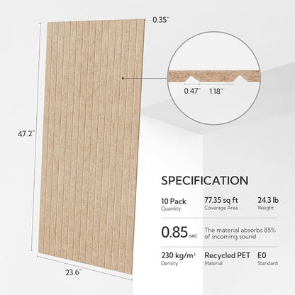 Olanglab Acoustic Wall Panels 10 Pack, 48 x 24 per Acoustic Panels Sound - Image 2