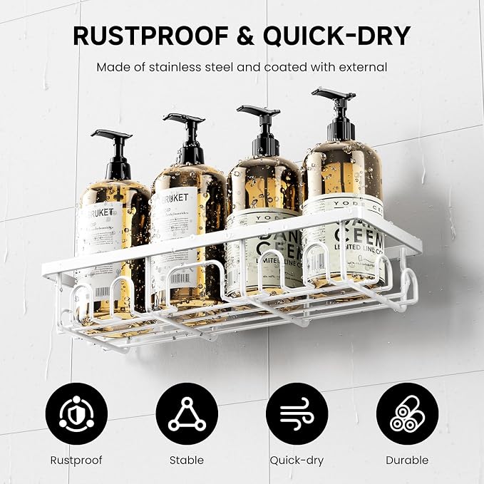 Shower Caddy, 5 Pack Shower Shelves - Image 3