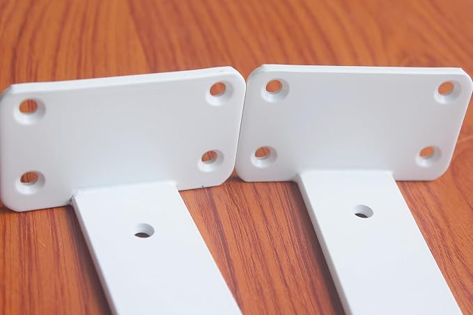 8 Pack - 10 inch White Hidden L Shelf Bracket Iron Floating Shelf Brackets - Image 4