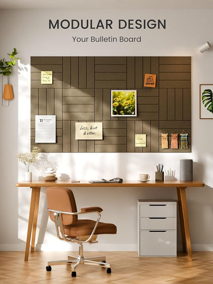 Bumusty Large Cork Board Alternative-36 x 24" Felt Bulletin Board Tiles - Image 6