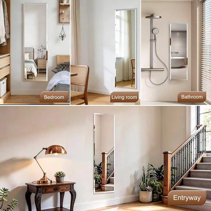 Frameless Mirror Full Length 56”x16”| Wall Mount Mirror Full Length Beveled - Image 6