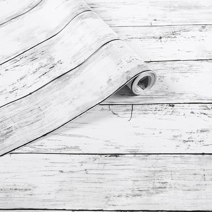 Arthome 17 x 240 inches White Gray, Peel and Stick Wallpaper, Wood Contact Paper by ArthomeWALLDECOR