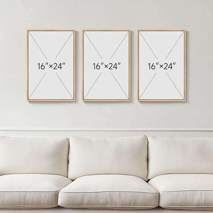 Framed Mid Century Modern Boho Wall Art Bedroom, 3 Piece Tropical Sage Green - Image 3