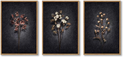 3 Piece Framed Vintage Botanical Wall Art - Image 7