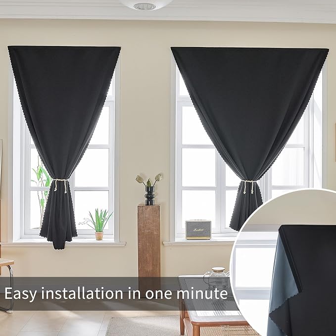 AJAZZ self Adhesive Portable 100% Blackout Curtains Simple and Easy to - Image 8