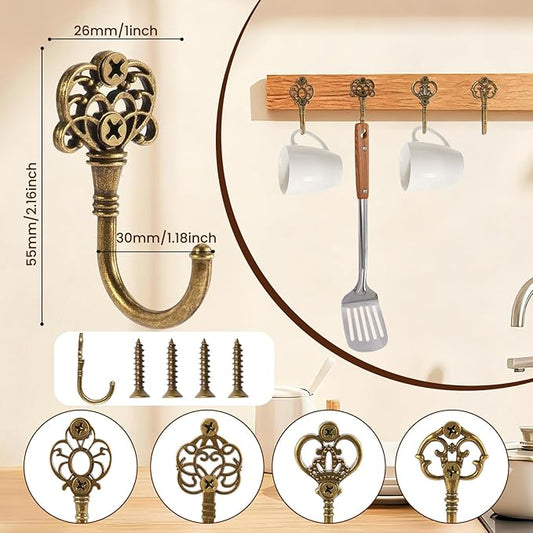 20 PCS Vintage Metal Wall Hooks, Bohemian Decorative Hook - Image 2
